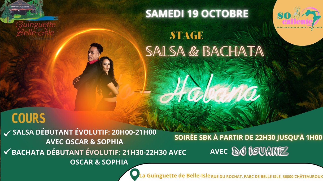 Pasión SBK : STAGE de SALSA & BACHATA + SOIRÉE SBK 19 OCTOBRE - SoCaliente