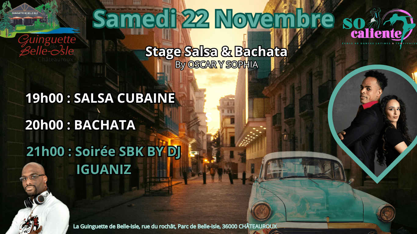 Pasión SBK : STAGE de SALSA CUBAINE & BACHATA + SOIRÉE SBK 22 NOVEMBRE 2025 - SoCaliente